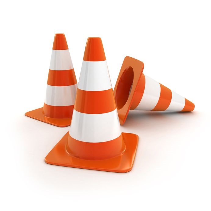orange safety cones 